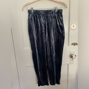 Anthropologie velvet pull on ankle length pants. Size small.